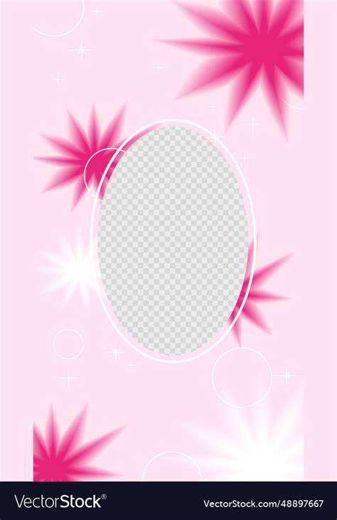 Pink Starburst Aura Y2k Stories Template Vector Image