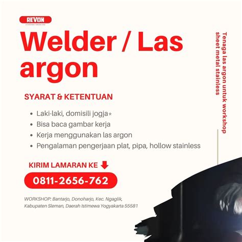 Lowongan Kerja Welder Las Argon Di Revon Teknologi Lokerjogja Id