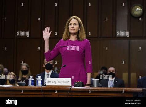 Supreme Court Nominee Amy Coney Barrett Is Sworn In During A