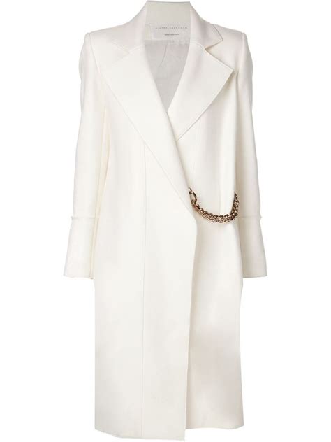 Victoria Beckham Coat Available On Farfetch Long White Coat