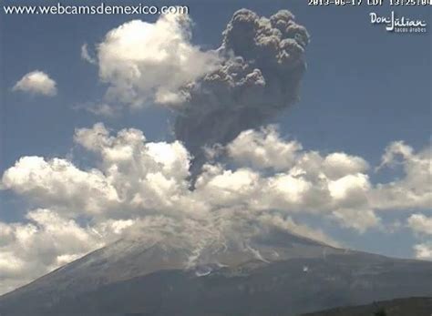 Massive eruption and shock wave at Popocatépetl Volcano June 19 2013