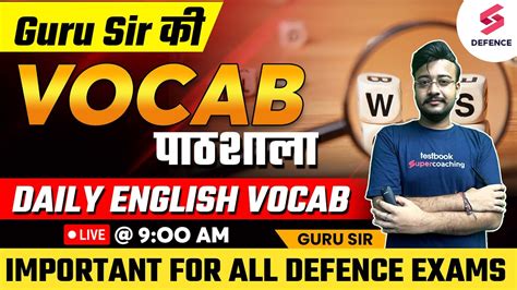 Daily Vocab Show Vocabulary For Defence Exams English Vocab By Guru