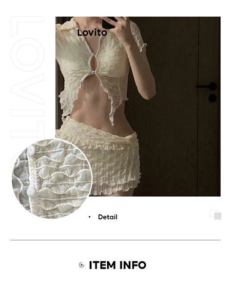 Lovito Women Sexy Bikini Sets Plain Lettuce Trim Asymmetrical Bikini Sets LNA Shopee