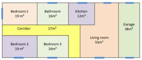 Plan of the 150 m 2 single-storey house. Windows are represented in... | Download Scientific Diagram