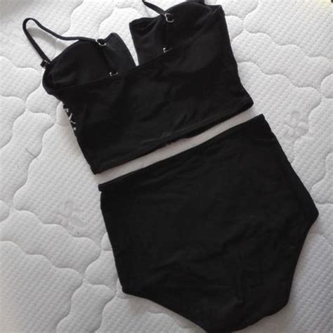 Printing Retro Bikini High Waist Push Up Tankinis Bathing Suits On Luulla