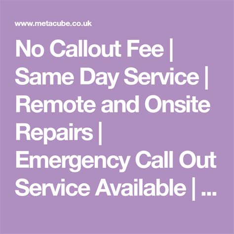 No Callout Fee Same Day Service Remote And Onsite Repairs