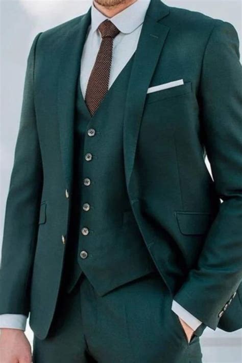 Slim Fit Three Piece Green Men Suit Wedding Dinner Suit Sainly