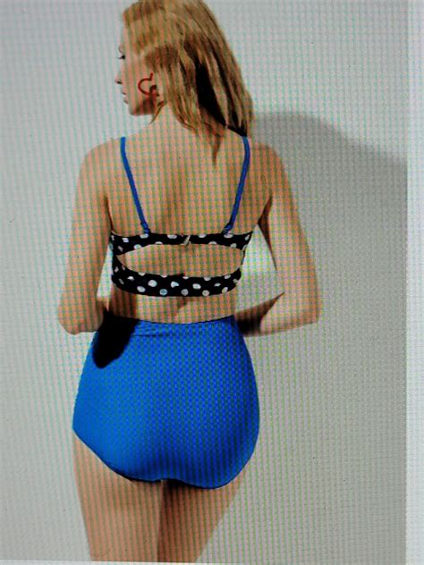 Feelingirl Women S Medium Two Piece Blue Push Up Polka Dot Bikini Set Swimsuit Ebay