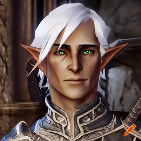 Young Handsome Fenris From Dragon Age 2 With Green Eyes On Craiyon