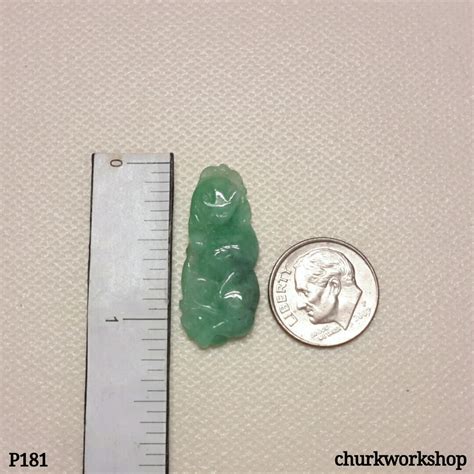 Light green jade carved pendant – Churk Work Shop