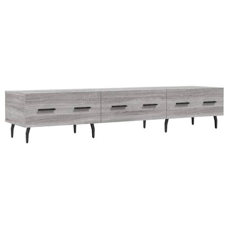 Meuble TV sonoma gris 150x36x30 cm bois d ingénierie SALUTUYA