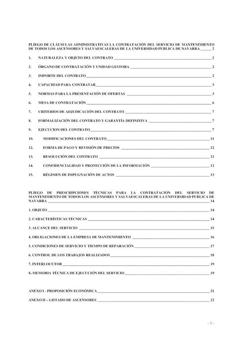 Pdf Pliego De Cl Usulas Administrativas La Plan De