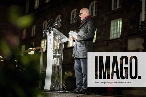 Speaker Of The Parliament Soeren Gade Giving A Speech On The Stairs To