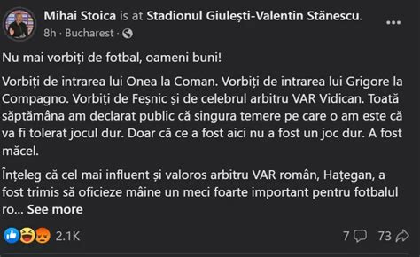 Nu a fost un joc dur a fost măcel Mihai Stoica noapte albă după