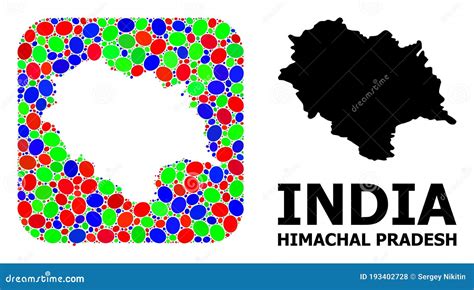 State Of Himachal Pradesh India With Capital City Shimla Hand Drawn Map Cartoon Vector