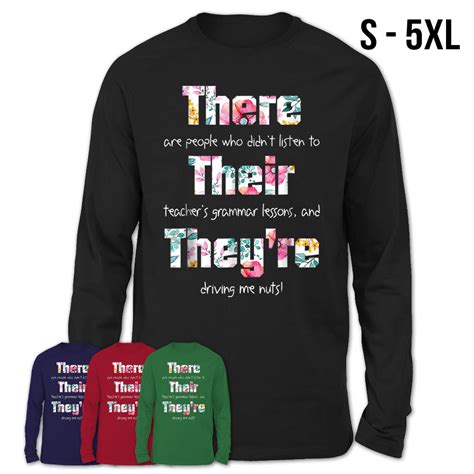 There Their Theyre T Shirt English Grammar Funny Teacher Teezou Store