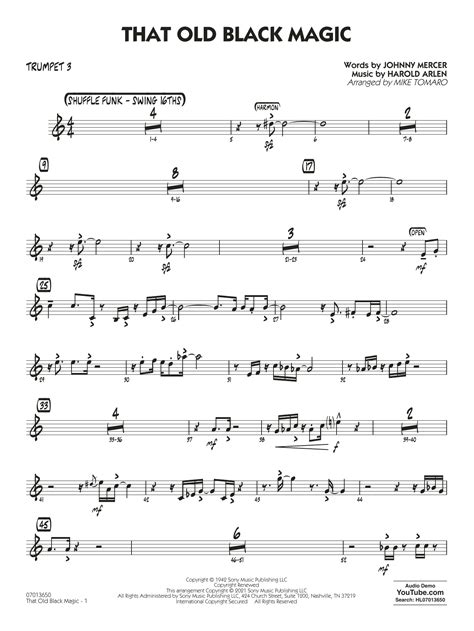 That Old Black Magic Arr Mike Tomaro Trumpet 3 Sheet Music