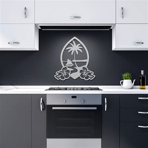 Guam Seal Hibiscus Metal Wall Decor Sign Island Life