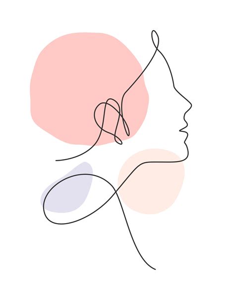 One Single Line Drawing Woman Beauty Abstract Face Hairstyle Fashion