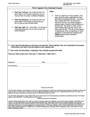 Fillable Online Forest Mtu Informed Consent Form PDF USDA Forest