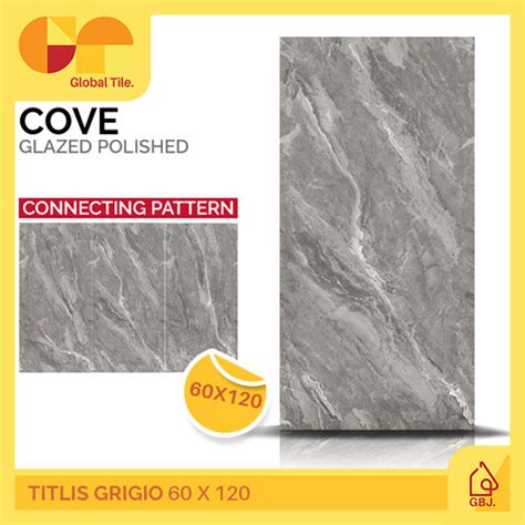 Jual GRANIT COVE 60 X 120 TITLIS GRIGIO GLAZED POLISHED CONNECTING TILE