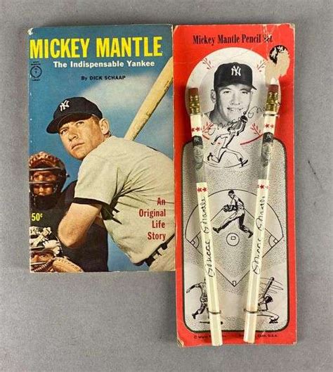 Very Rare 1959 Mickey Mantle Pencil Set 1961 Book Matthew Bullock