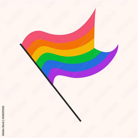 Lgbtq Flag Vector Isolated On White Background Colorful Rainbow Pride Symbol Of Lgbtq Lesbian