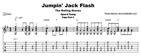 The Rolling Stones Jumpin Jack Flash Guitar Lesson Tab And Chords