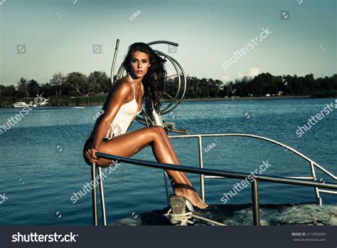 Brunette Fishing Images Stock Photos Vectors Shutterstock