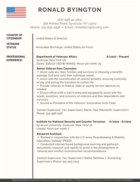 Veteran Federal Resume Samples PDF Word Federal Resume Guide