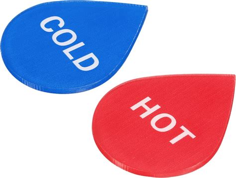 Patikil Self Stick Hot Cold Water Label Pairs Pack Acrylic Drop Shape Sticker Signs For