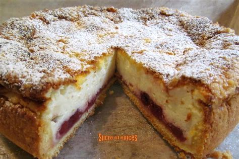 Recette De Tarte Au Fromage Frais De Campagne Et Aux Griottes Avec Streusel