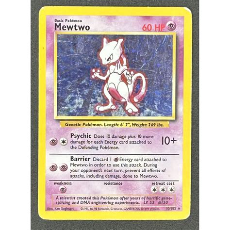 Mewtwo Pokemon Base Unlimited Holo Pristine Auction