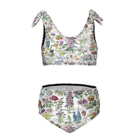 Antique Botanical Girl S 2 Piece Bikini Set Beach Sport Swimsuit Swimwear 8 10Y130cm Walmart