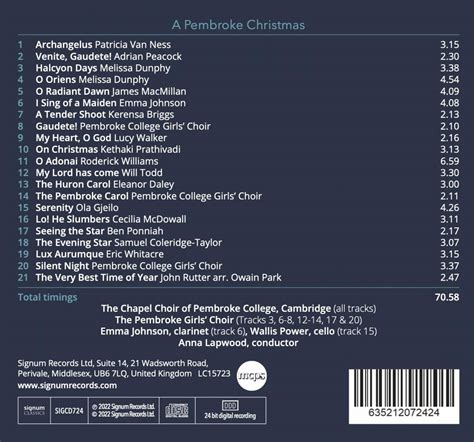 Release A Pembroke Christmas By The Chapel Choir Of Pembroke College