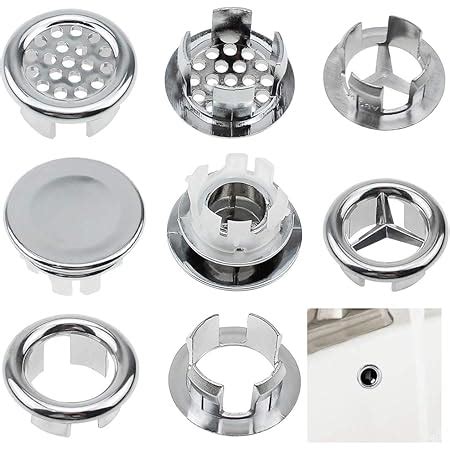 Dxling Pcs Sink Overflow Hole Cap Style Overflow Cap Chrome Plastic