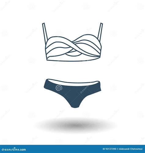 Icono Plano Del Web Del Bikini Stock de ilustración Ilustración de ropa polo