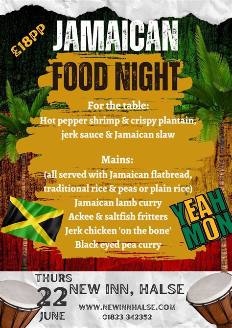 Jamaican Food Night New Inn Halse Taunton Somerset