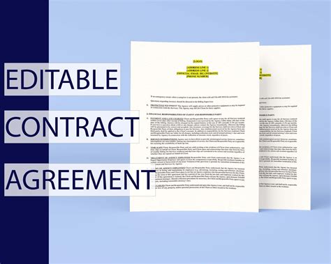 Contract Agreement Template, Instant Download, Service Contract ...