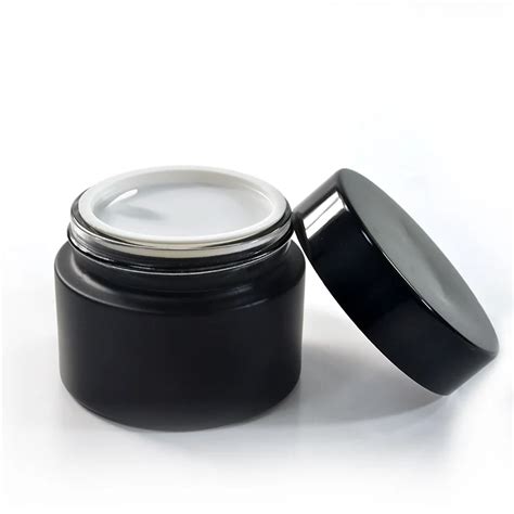 Pcs G G Matte Black Face Cream Containers Ml Glass Jar