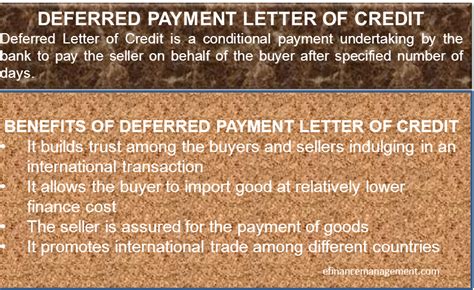 deferred payment letter  credit efinancemanagementcom