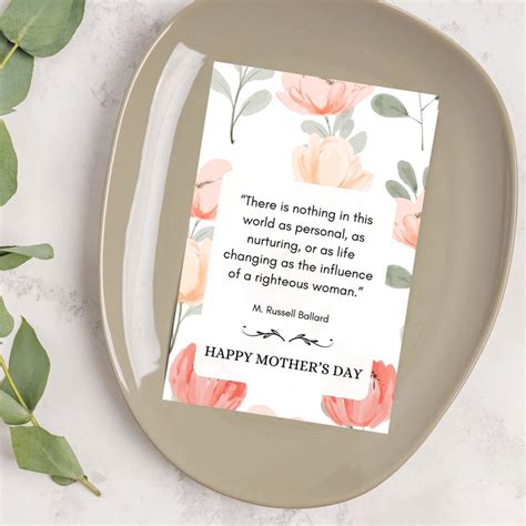 Lds Mothers Day Printable Mothers Day Ministering Card Mothers Day