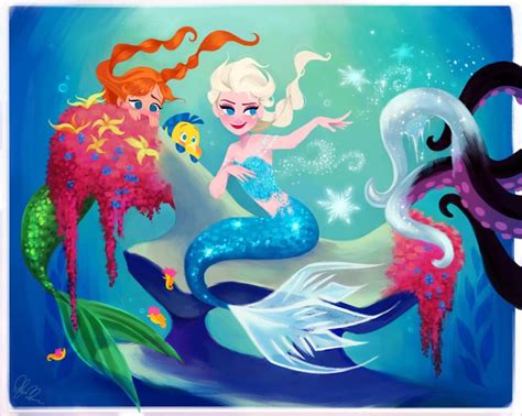 Elsa As Ariel Disney Princess Role Swap Art Popsugar Love Sex Photo