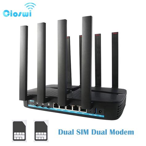 Cioswi Dual Sim Card 4G Router 1200Mbps WIFI Two Modem Openwrt USB3 0