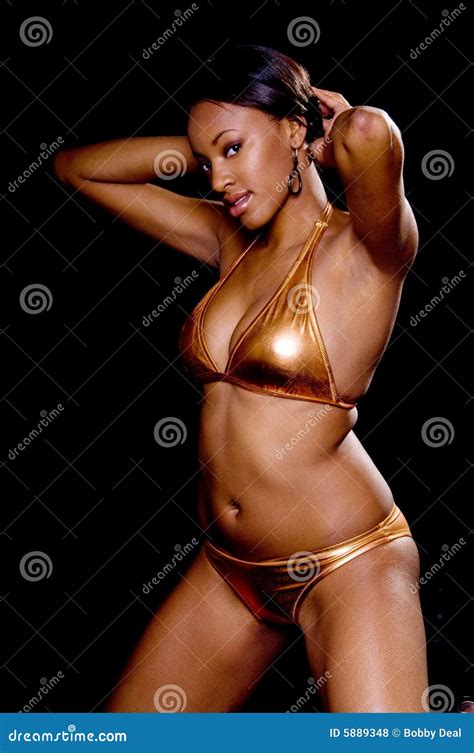 Gold Bikini On Black Royalty Free Stock Photos Image