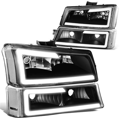 Auto Dynasty 4PCS LED DRL Bumper Headlight Lamps Compatible With Chevy