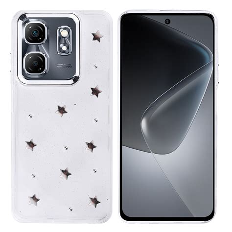 İnfinix Hot 50i Kılıf Airbag Tasarımlı Simli Şeffaf Zore Kutup Kapak Hot 50i Zore