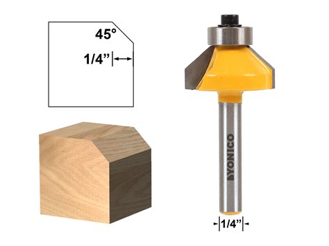 Degree Chamfer Edge Forming Router Bit Shank Yonico Q