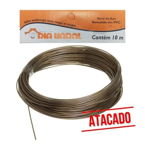 Corda Varal De Aço Revestido Em Pvc Resistente 10 Pcts 10m Bia