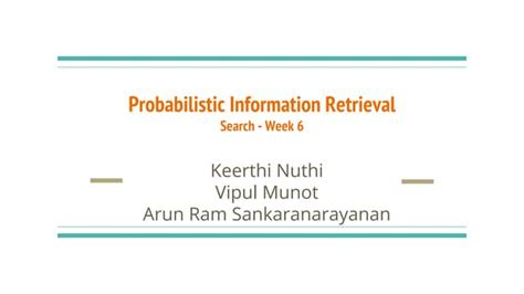 Search: Probabilistic Information Retrieval | PPT 